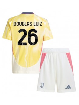 Juventus Douglas Luiz #26 Auswärts Trikotsatz für Kinder 2024-25 Kurzarm (+ Kurze Hosen)